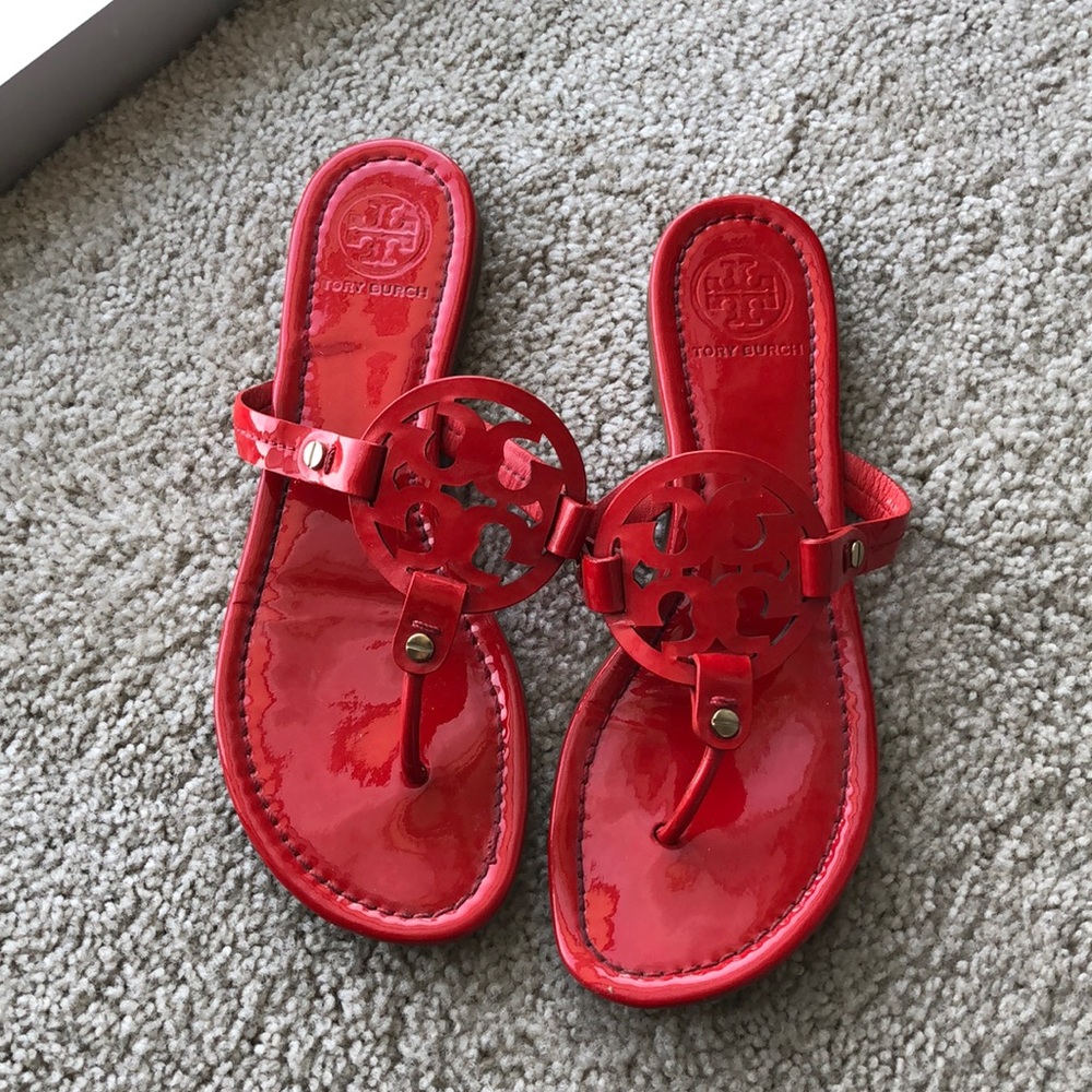 Red Tory Burch Miller sandals